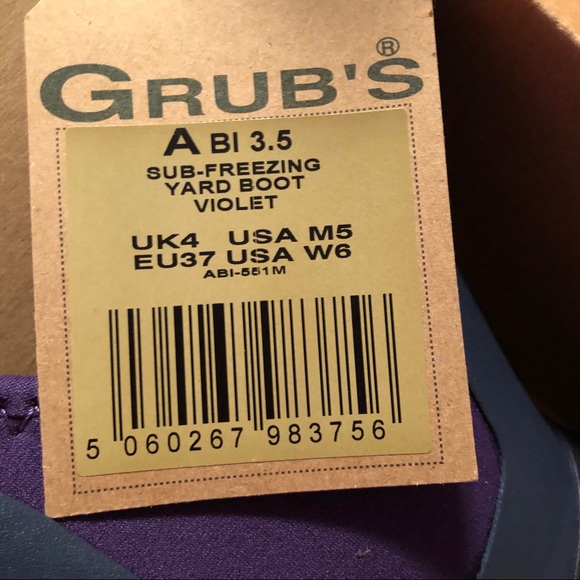 Grubs Sub-Freezing Yard Boots Violet US M5 W6 Mud - Picture 10 of 14